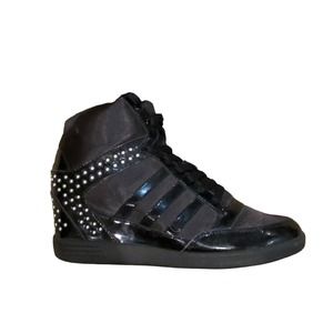 Adidas Selena Gomez Women's 10 Neo Q38977 Black High Top Studded Sneaker Shoes